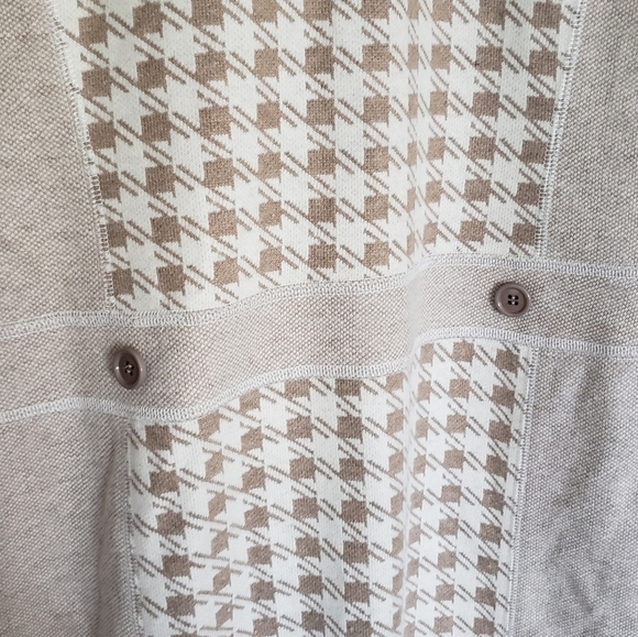 Worth New York Sweater Dress Tan Wool Blend Lagen Size 12 Cream Tan Maxi - Picture 4 of 11